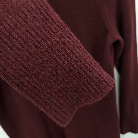 L.L. Bean 100% Cashmere Open Front Patch Pocket Cardigan PS Maroon/Burgundy Red - Picture 8 of 14